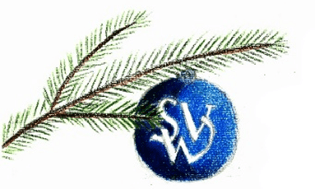 Weihnachtsgruß Zweig mit SVW Kugel